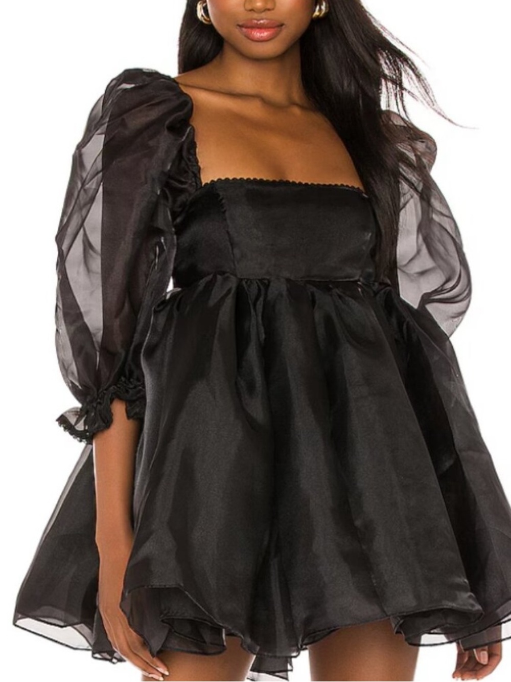 NWOT Selkie The Puff Dress – Black Organza Mini Dress-Small-goth/fairycore/viral